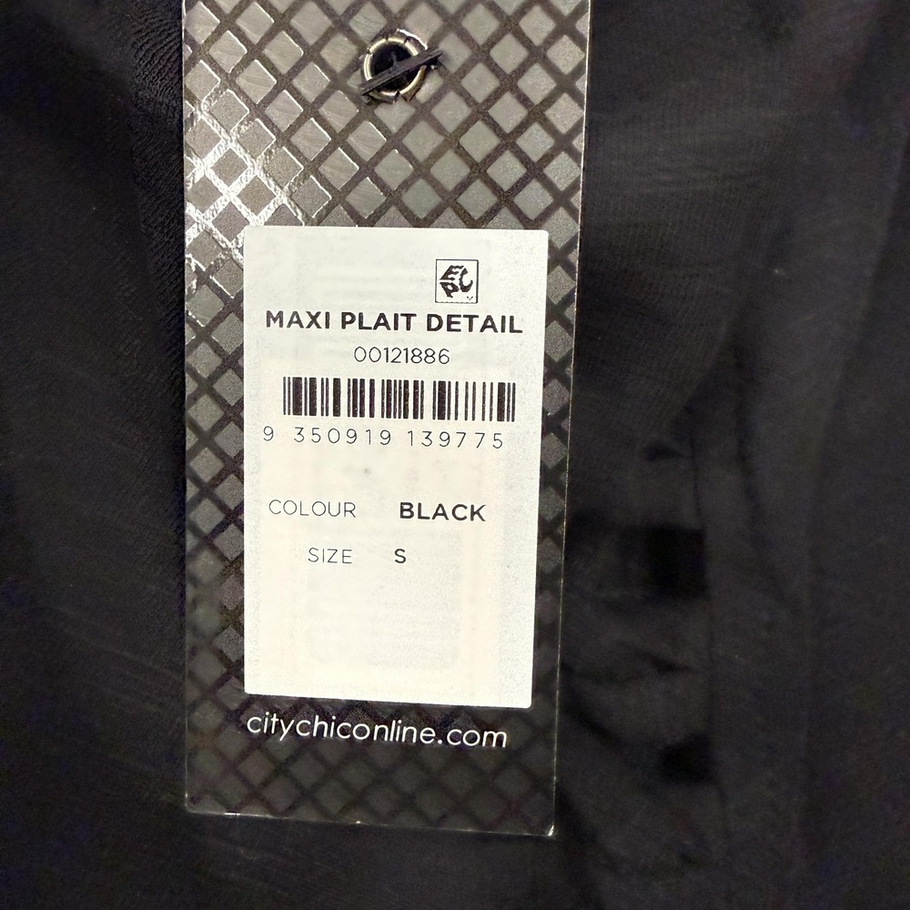 City Chic Dress Womens 16 Black Maxi Plait Detail Strappy Halter‎ Plus Asym Hem - Picture 4 of 16